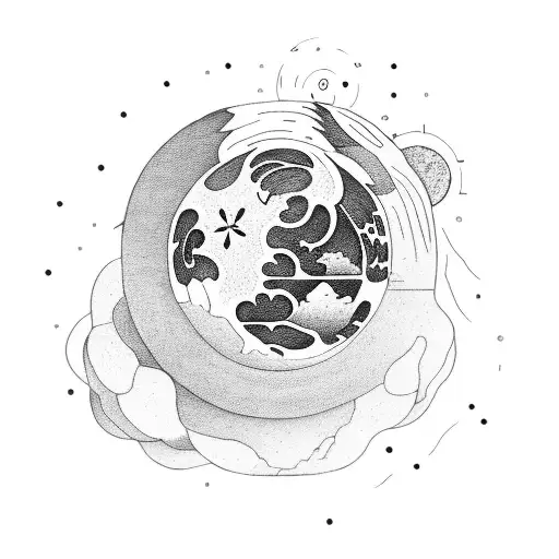 Mother Gaia Holding Earth With Nature Around Her