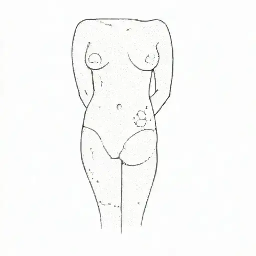 A Woman's Nude Body With Skull