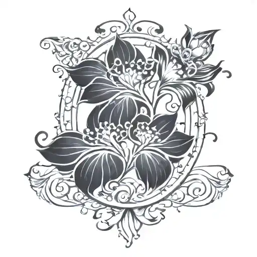 Design A Tattoo Featuring Intricate Art Nouveau Patterns With A Floral Theme