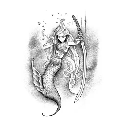 Sword With Mermaid Handle