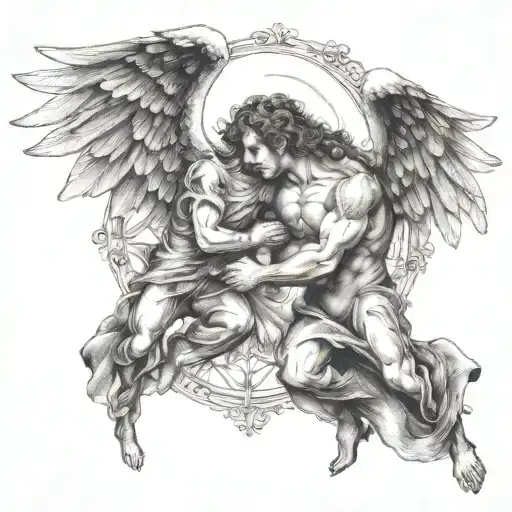 Angel Fighting With Devil