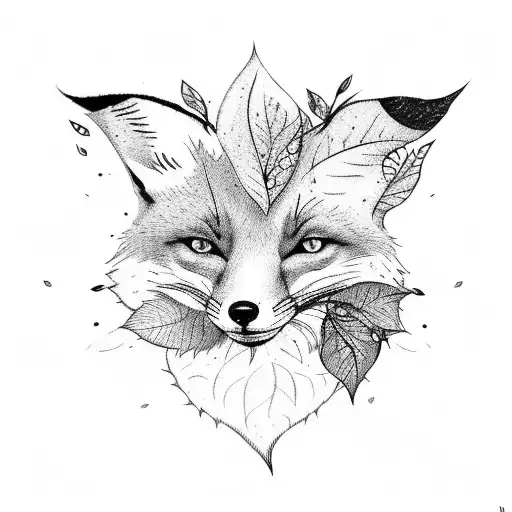 Fox Face With Leaves