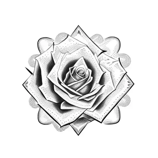 Mexican Style Rose Around A Cross