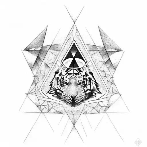 Illuminati Triangle With Tiger
