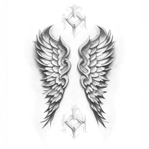 Angel Wings With The Letter Brp