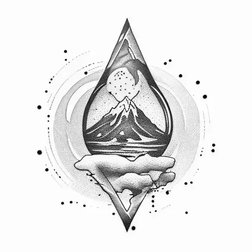 Hourglass Tattoo With A Colored Sunset