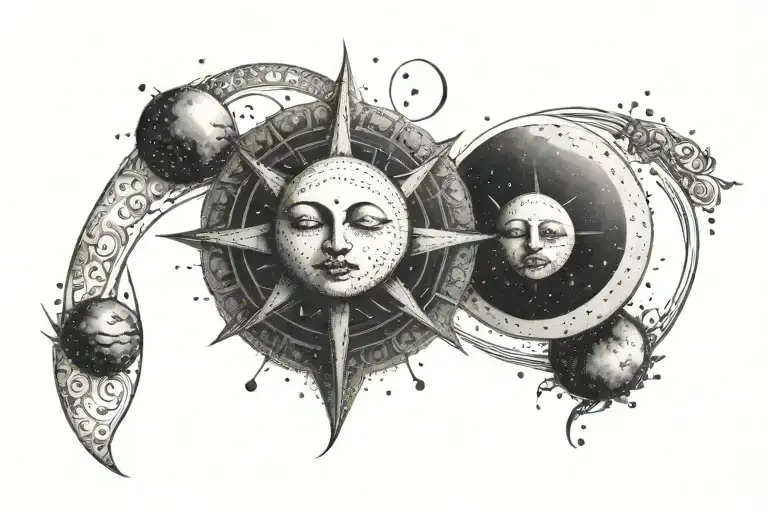 Minimalistic Sun And Moon
