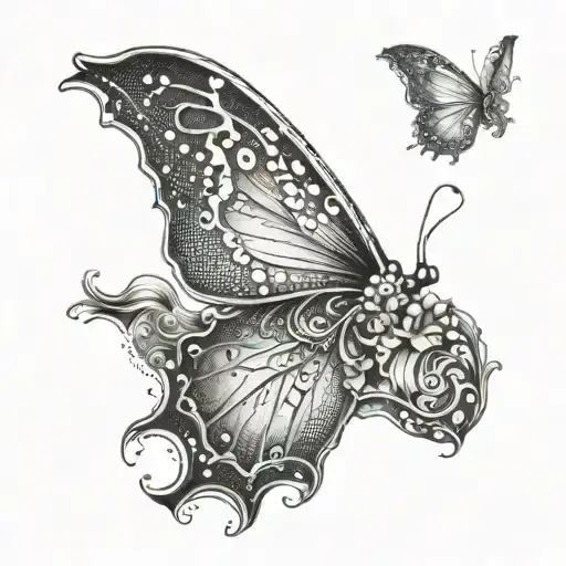 Butterfly Wings Transforming Into Ocean Waves