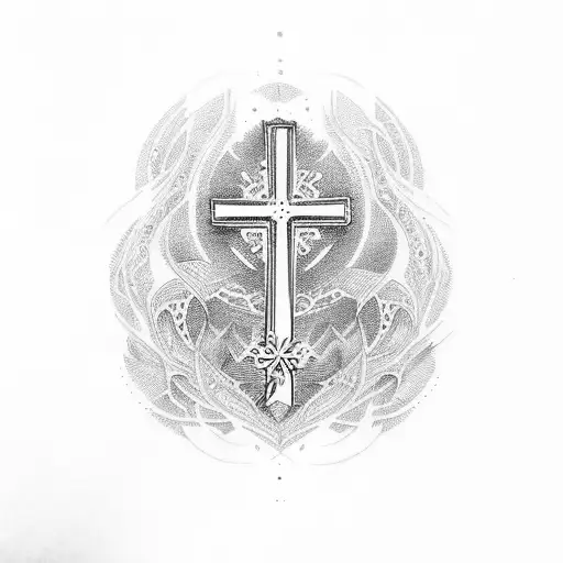 Christian Cross Green Heart