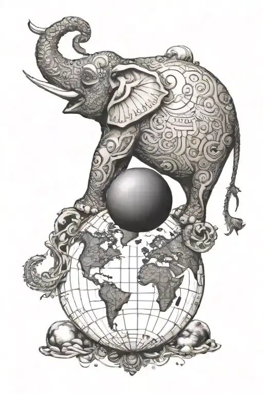 Elephant And Planet Earth Globe