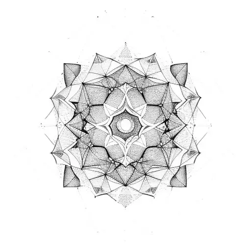 Geometric Mandala Simple Just Line And Dot
