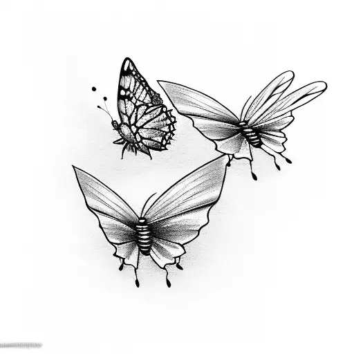 2 Small Butterflies That Represent My Great-grandmother And My Mother