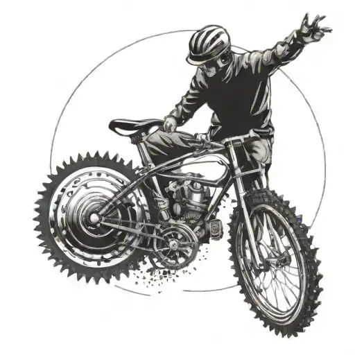 Draw A Tattoo That Will Be A Combination Of The Sun And A Bicycle Sprocket