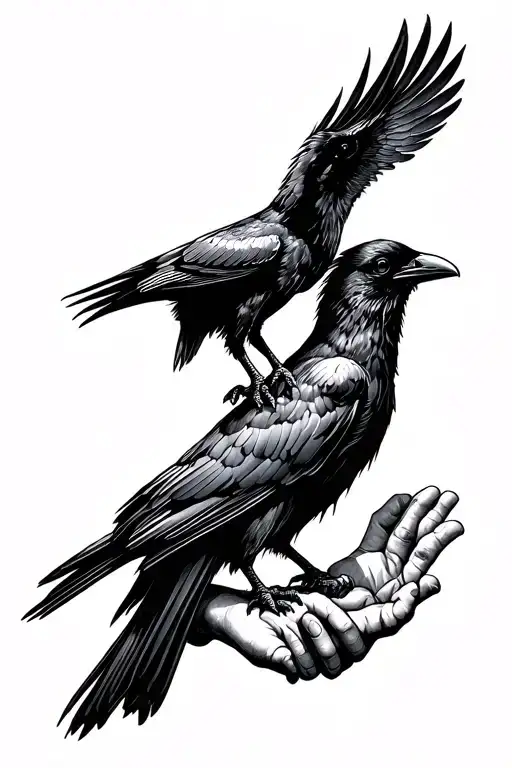 Crow Brother Holding Hands