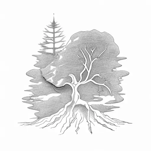 Aries With A Tree And A Mountain In The Back