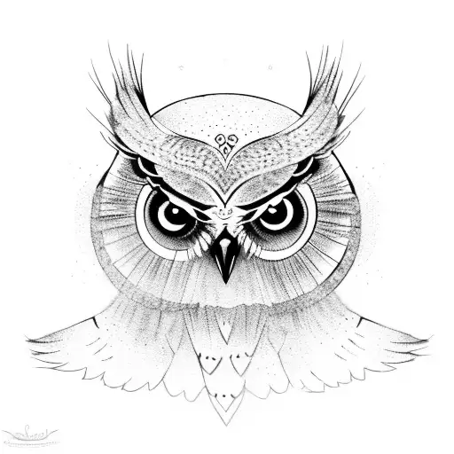 Owl Skeleton With Body Outline