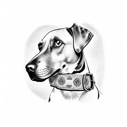 Dog Collar With Tags Of Dogs For Remeberence