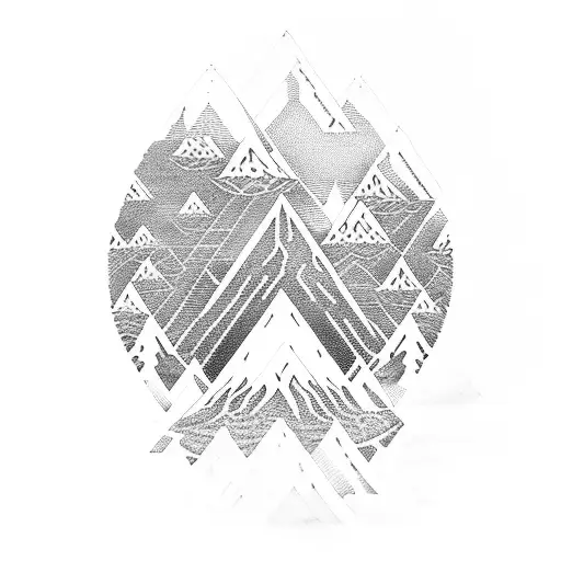 Sound Wave The Is Reflected In The Image Of A Forest Mountain Lake