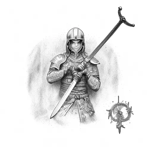 Hand Holding Sword Out Of Water