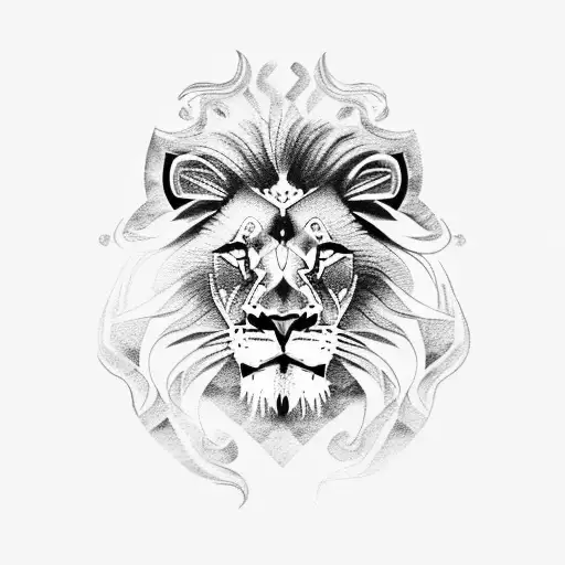 Realistic Lion Aztec