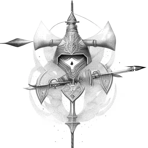 Gradiator With Bow And Arrow And Sword In One Equipment