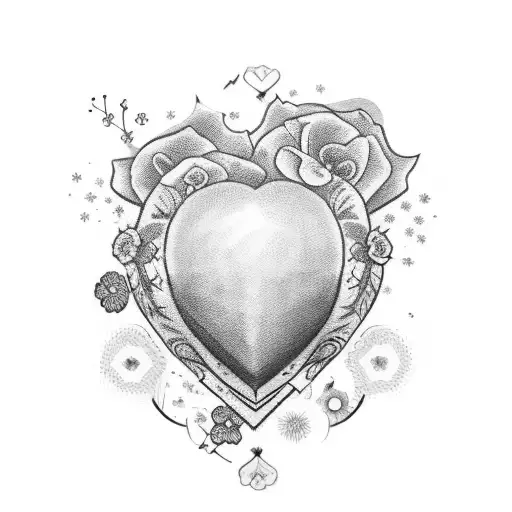 Cowboy Hat On Top Of A Live Heart With Flowers Around It