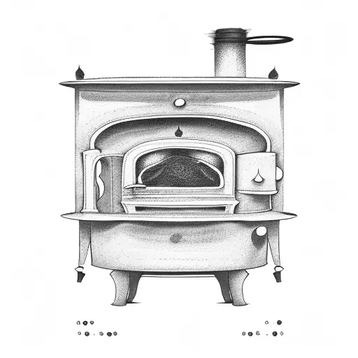 Wood Stove With Fire