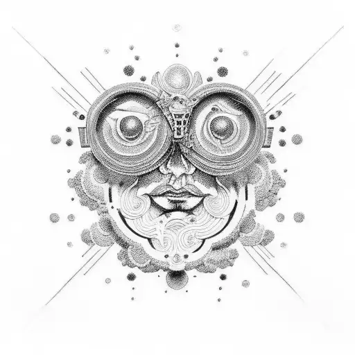 A Stoic Philosopher Surrounded By Swirling Psychedelic Patterns