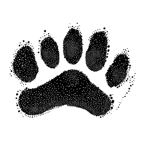 Dog Pawprint Ink Stlye