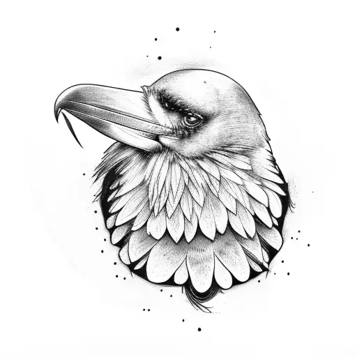 Raven With Mandelas Surrounding It