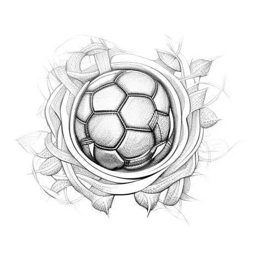 A Soccer Ball Made Of Intertwined Rose Vines