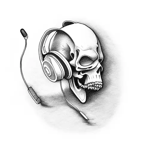 Grim Reaper Wearing Headphones