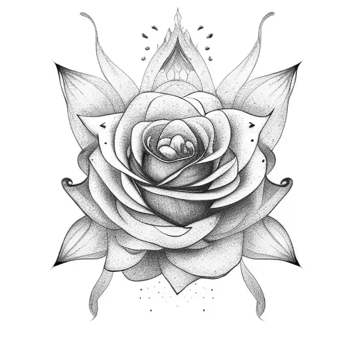 Rose And Lotus Flower And 2 Carnations