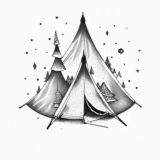 Tent Trees Mountains Fire Games