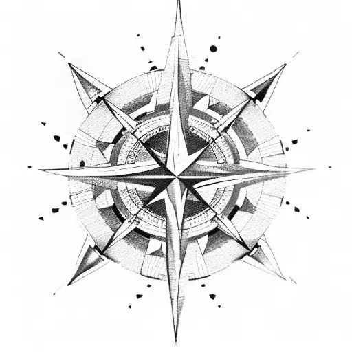 Air Traffic Control Tower With A Compass Rose