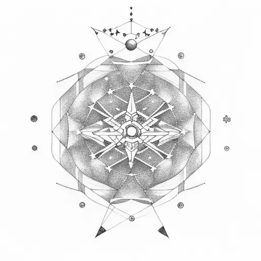 A Dotwork Tattoo Of The Constellation Virgo Composed Of Musical Notes