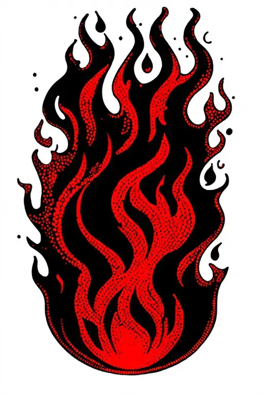 A Black And Red Flame