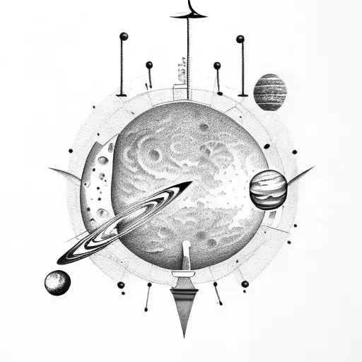 A Weight Rack With Each Weight Plate Representing A Different Planet In The Solar System