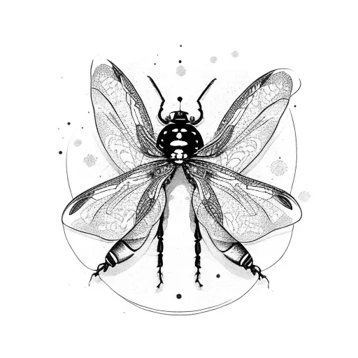 Ladybug Having Tea With Dragonfly