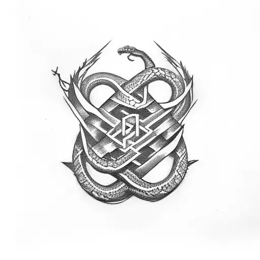 Anarchy Symbol With Snake