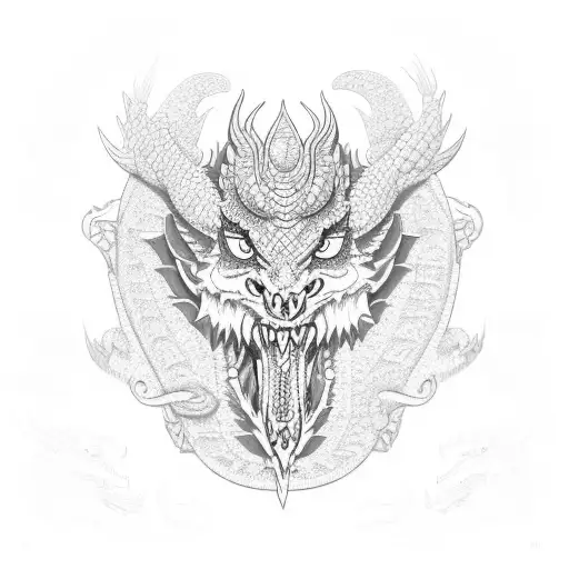 Aztec Collar With Dragons On Both Chest