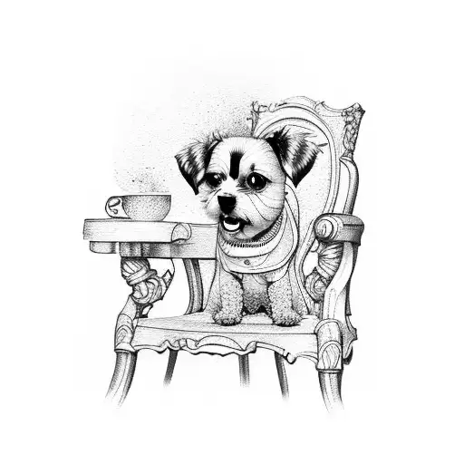 A Dog Laying On A Chair