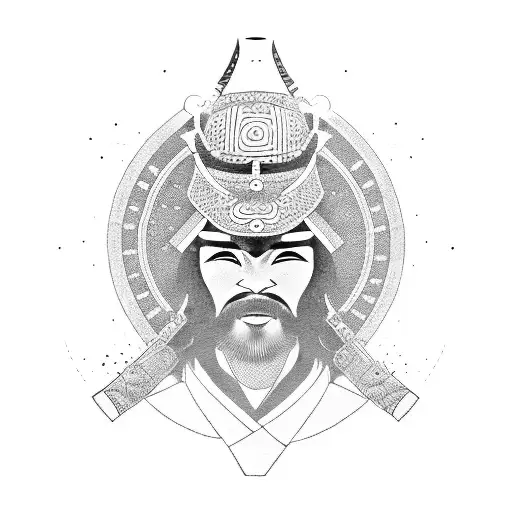 A Samurai Man But In A Sotho Black And Hat