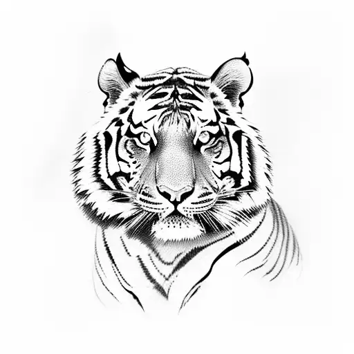 Tiger From Shoulder To Chest