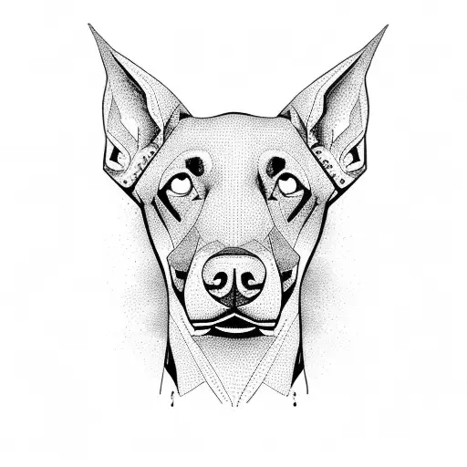 Black Vector Imaqe Of Gay Doberman