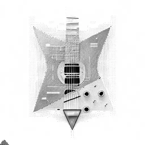 A Binary Code Pattern Forming A Guitar Silhouette