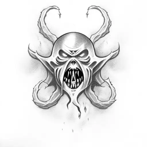 Evil Ghost With Number 1 Behind It