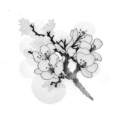 Cherry Blossom And Japanese Quote