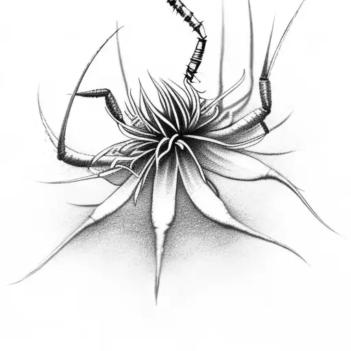 Red Spider Lily With Scorpion