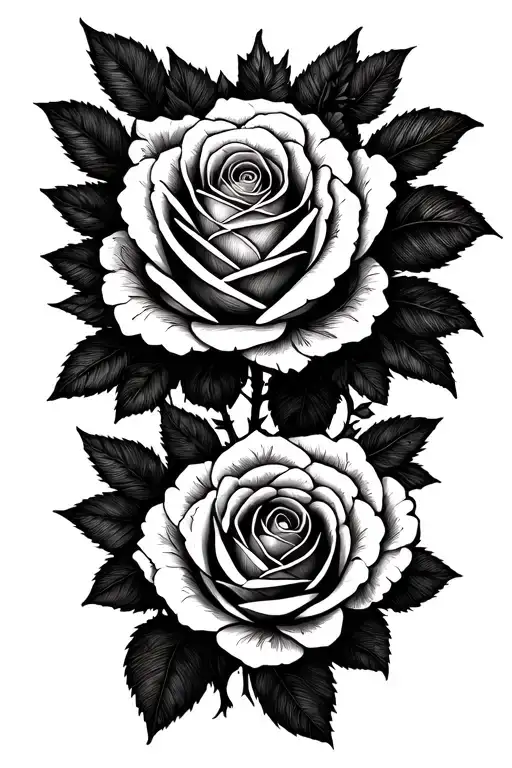 Roses Coming From Mandala Design Incorporating Elements